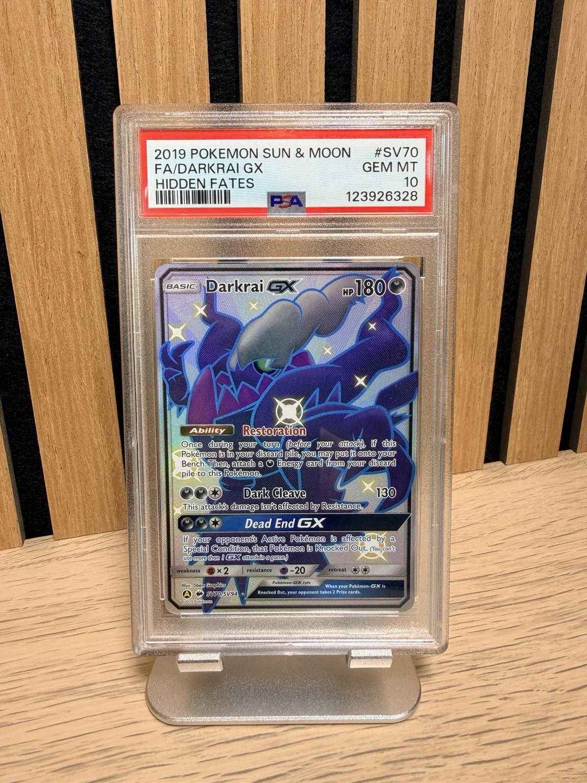 Pokémon Darkrai GX SV70/SV94 Hidden Fates Shiny Vault PSA 10
