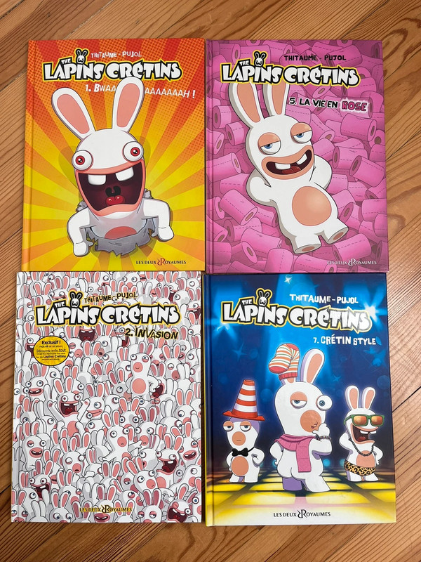 Lot de 4 BD Lapins crétins.