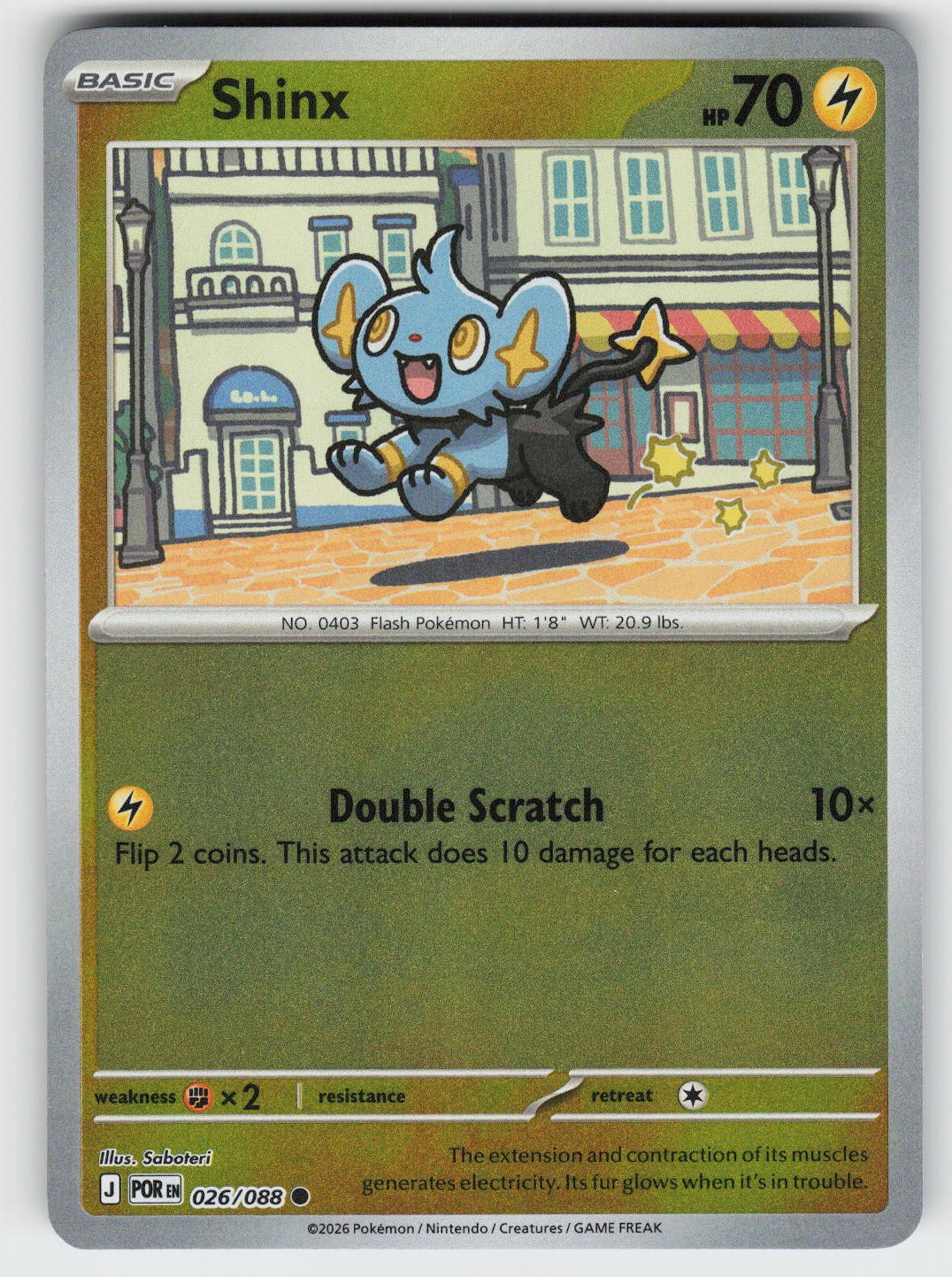 Shinx Reverse Holo Common ME03: Perfect Order 026/088 NM