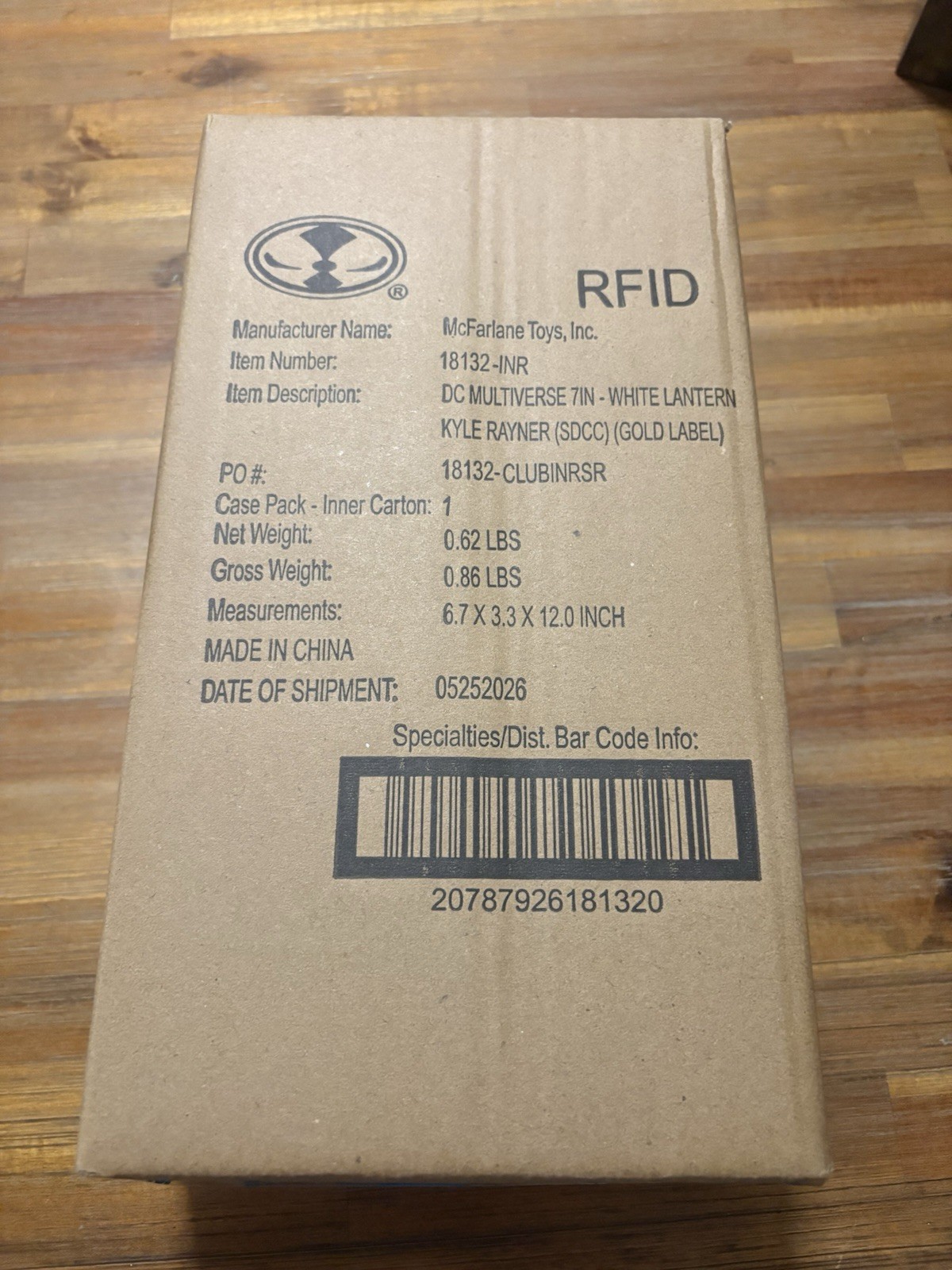 SDCC 2026 McFarlane DC Multiverse Gold Label KYLE RAYNER Lanterna Bianca - Nuovo 