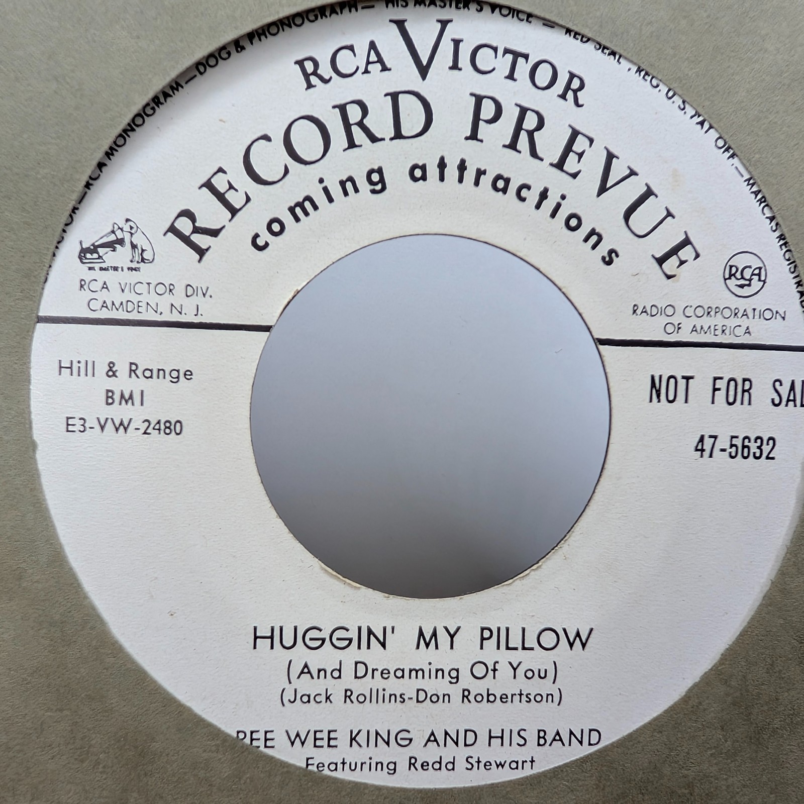 Pee Wee King 45 RPM PROMO Huggin My Pillow / Why Don't Y'All Go Home Z9