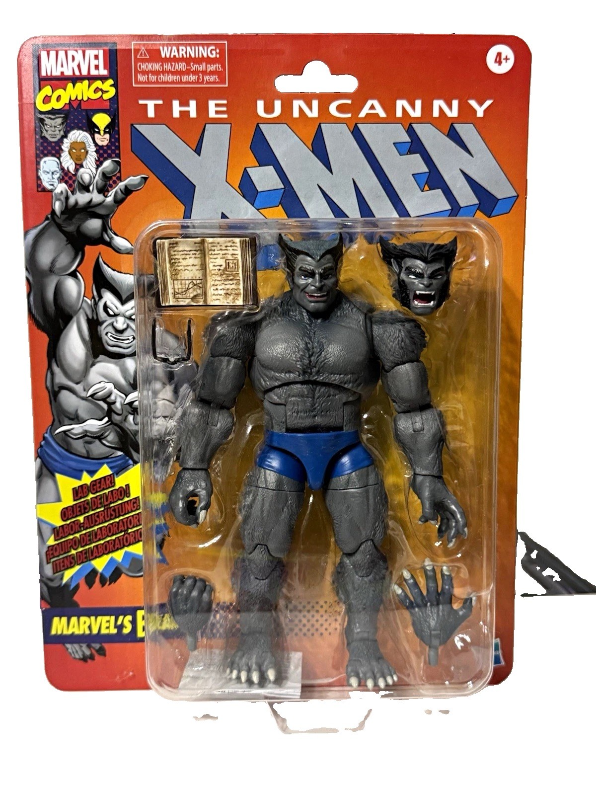 Hasbro Marvel X-Men Beast Action Figure w/ Alternate Head & Book Marvel Legends