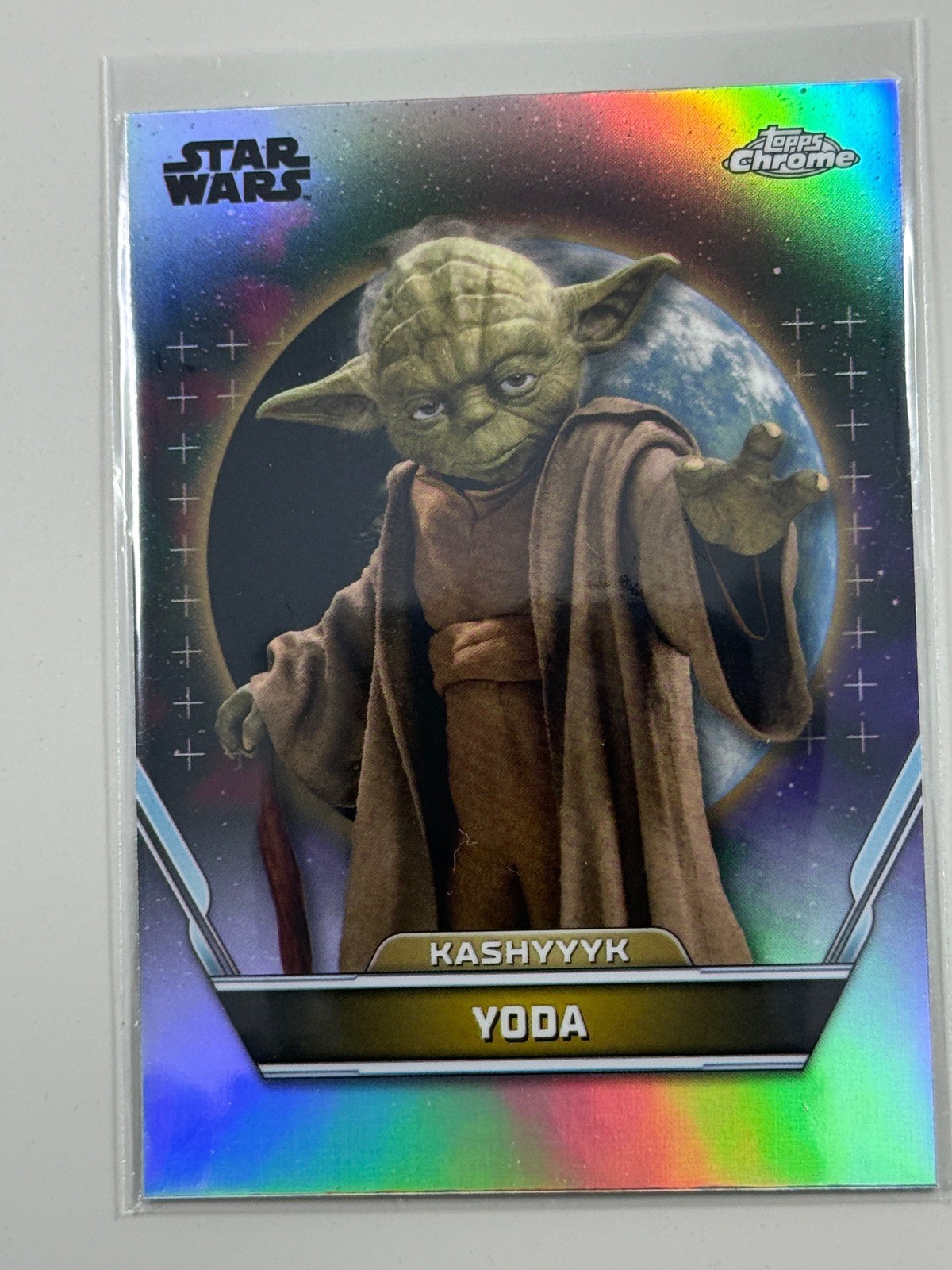 Topps Star Wars 2024 Hyperspace Refractor Yoda Kashyyyk #99