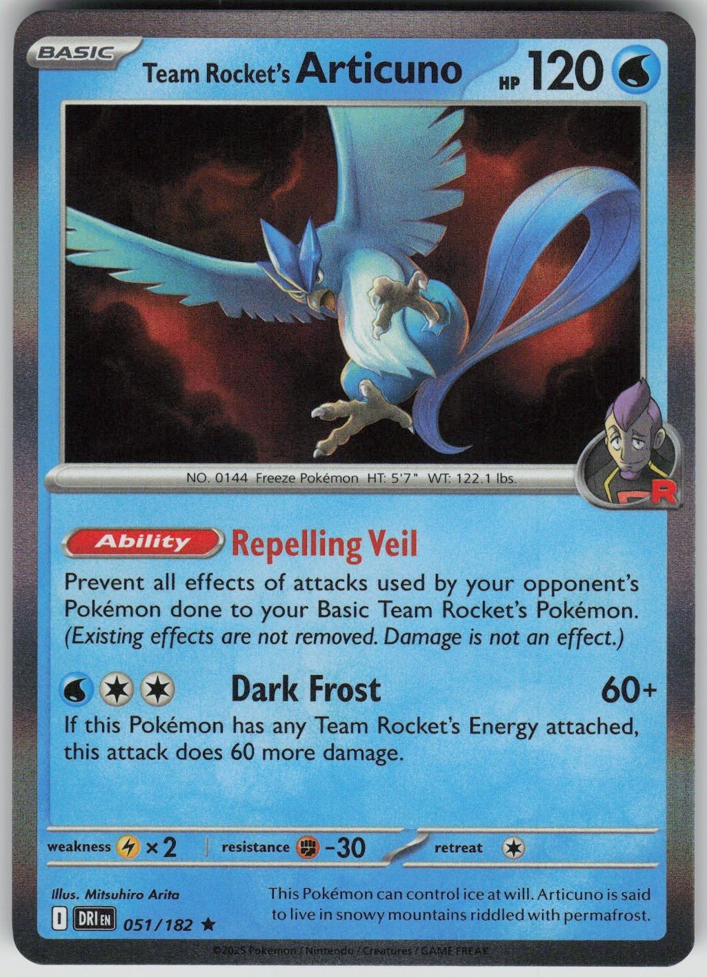 Team Rocket's Articuno Holofoil [DRI - 051/182] quasi nuovo - raro