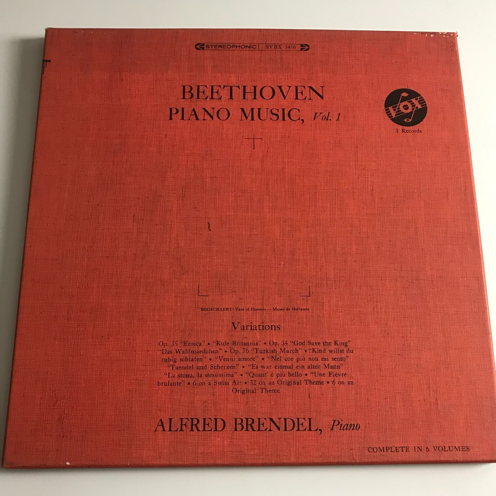 Alfred Brendel - Piano Music, Vol.I - Variations 3 X LP Box Set (US) - SVBX-5416