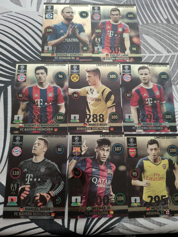 Panini adrenalyn xl champions League 2014/15 lot de 8 cartes limited édition