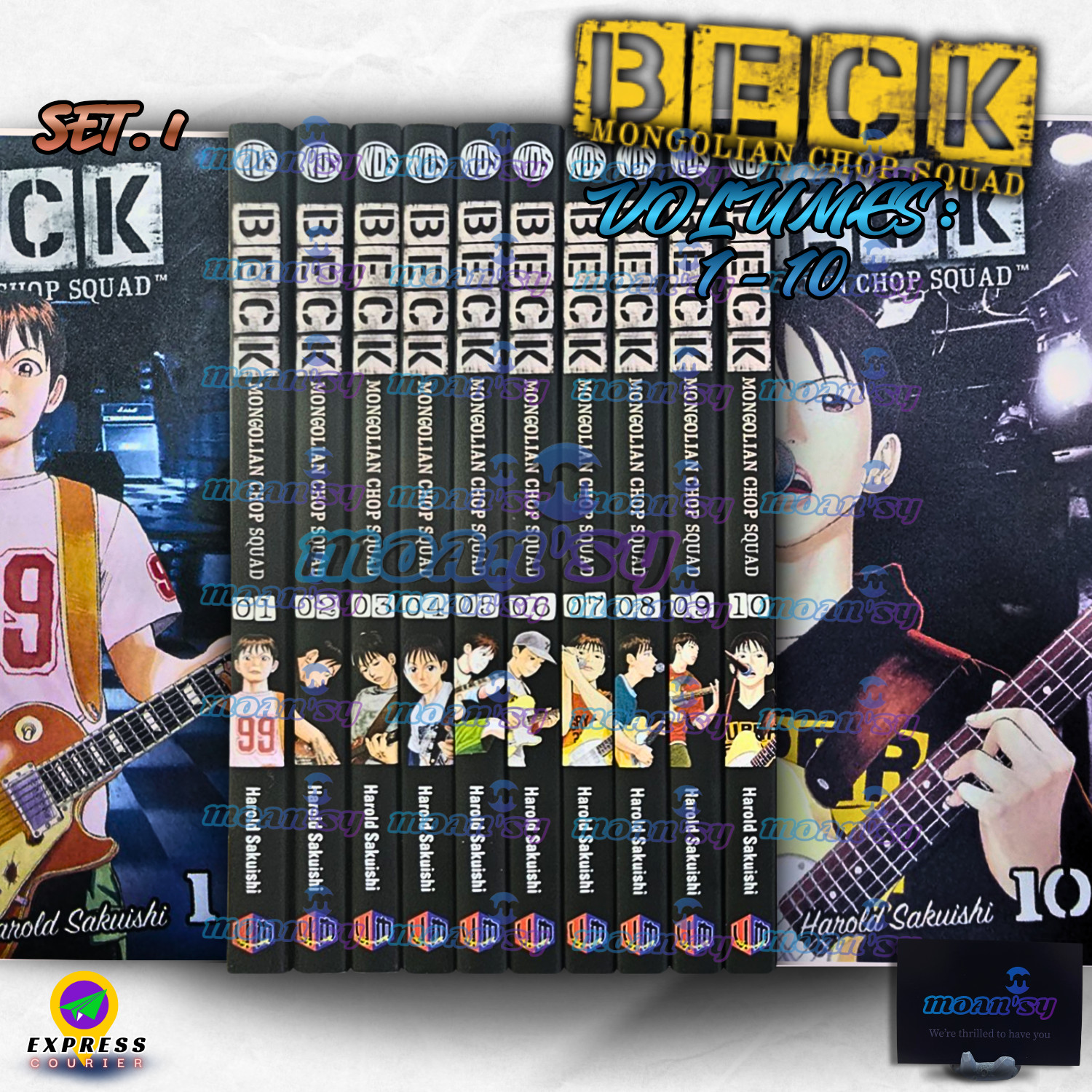 BECK Mongolian Chop Squad Manga Vol 1-10 Inglese Set 1 Libri 1-10 Libro Musica Nuovo