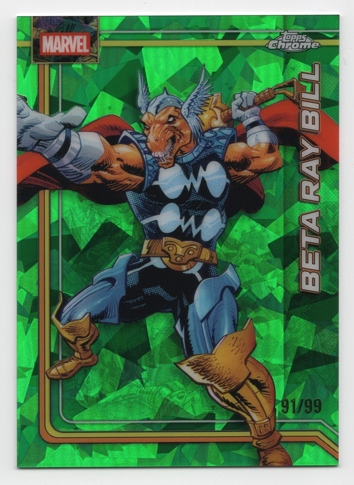 2026 Topps Chrome Marvel Sapphire Edition Beta Ray Bill #011 Green Refractor /99