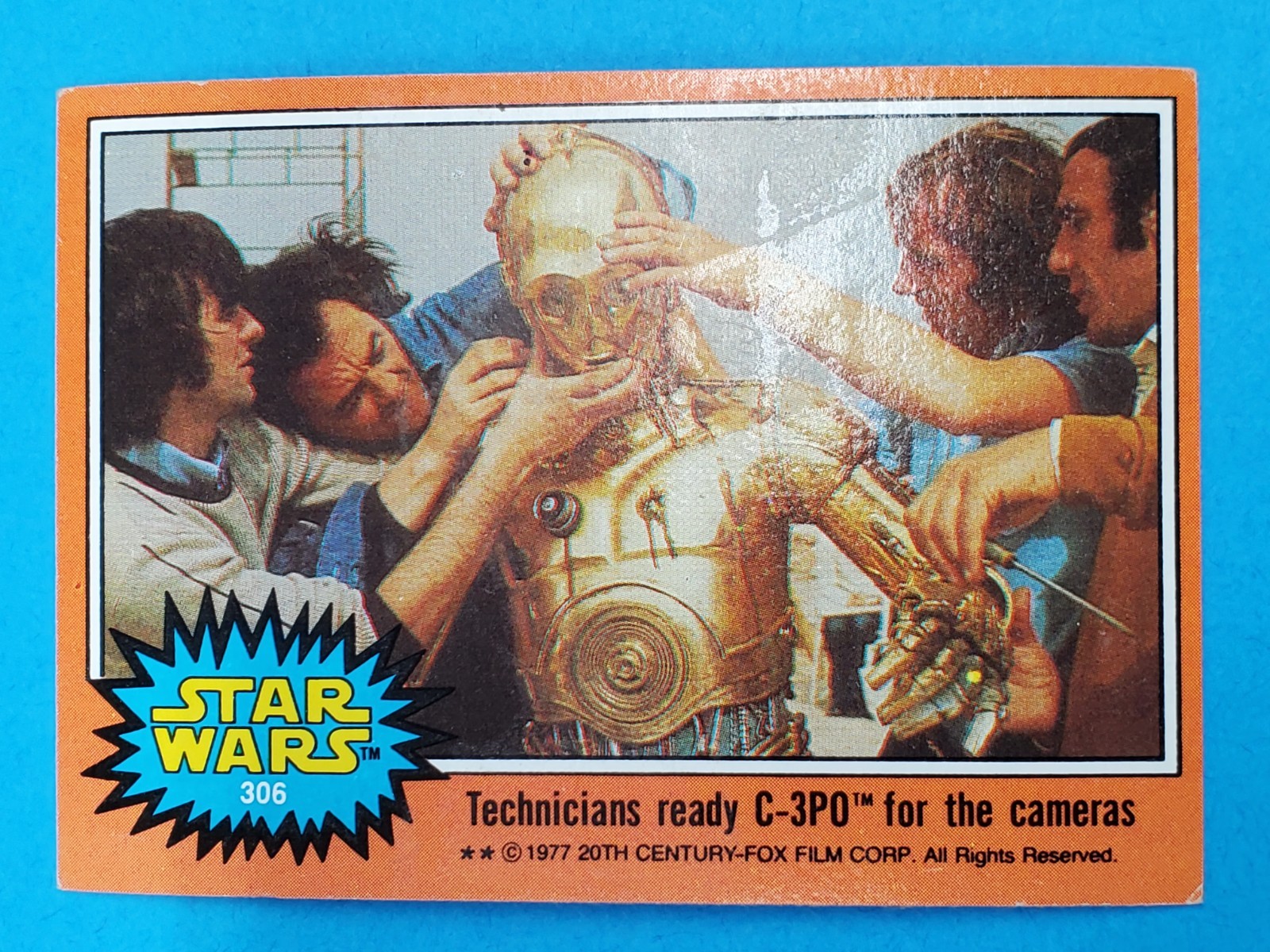 1977 TOPPS STAR WARS CARD #306 SERIE ARANCIONE GRADO MEDIO OTTIMA VG-EX ECCELLENTE