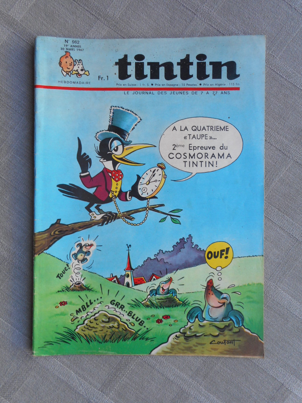 Hebdo Tintin 1ª Serie N°962 Stato Corretto