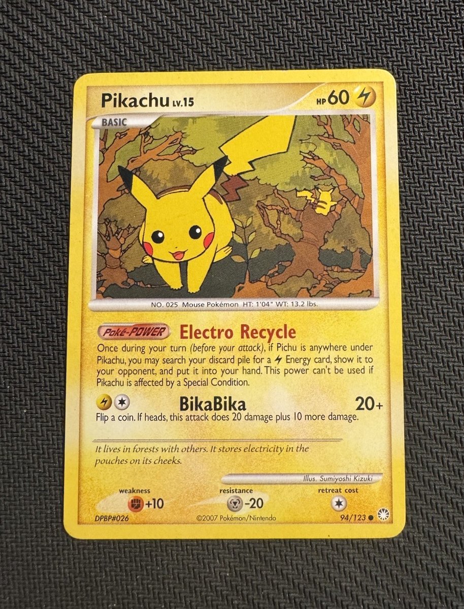 Pikachu 2007 Mysterious Treasures Regular Non Holo 94/123 Pokemon TCG Card LP/MP