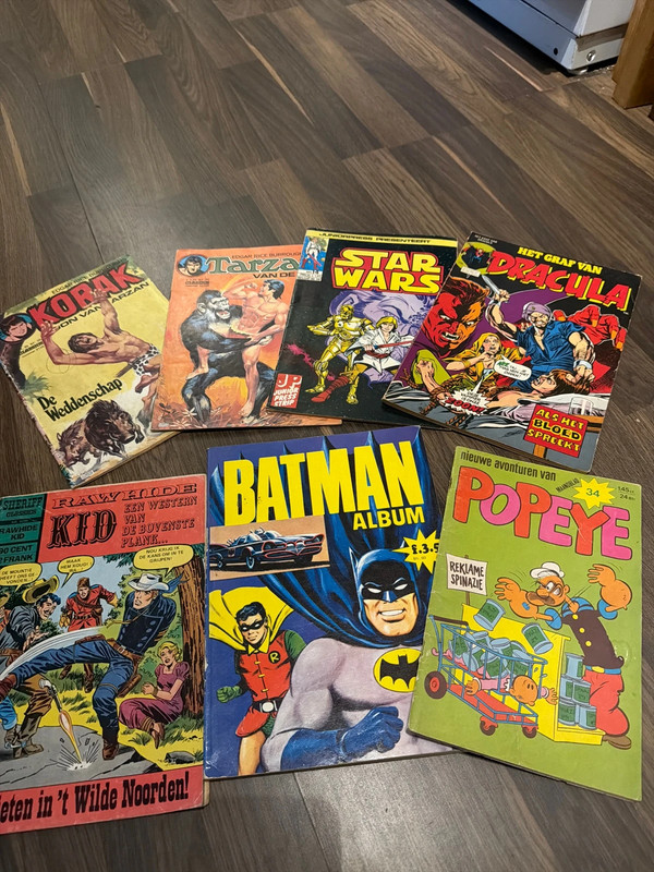Rawhide kid, Batman, Superman, popeye, star wars, Dracula