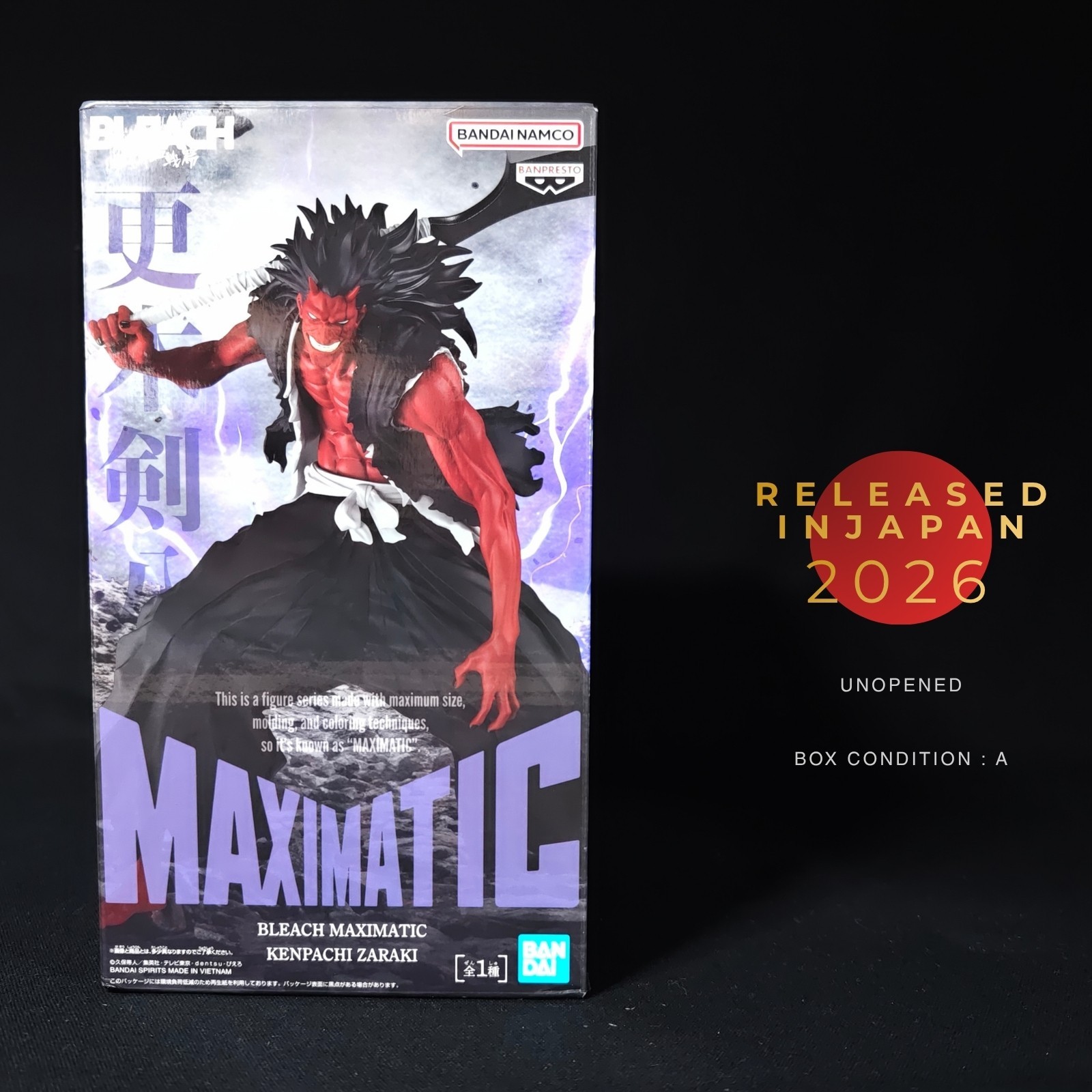 BLEACH Kenpachi Zaraki Bankai personaggio MAXIMATIC BANPRESTO dal Giappone