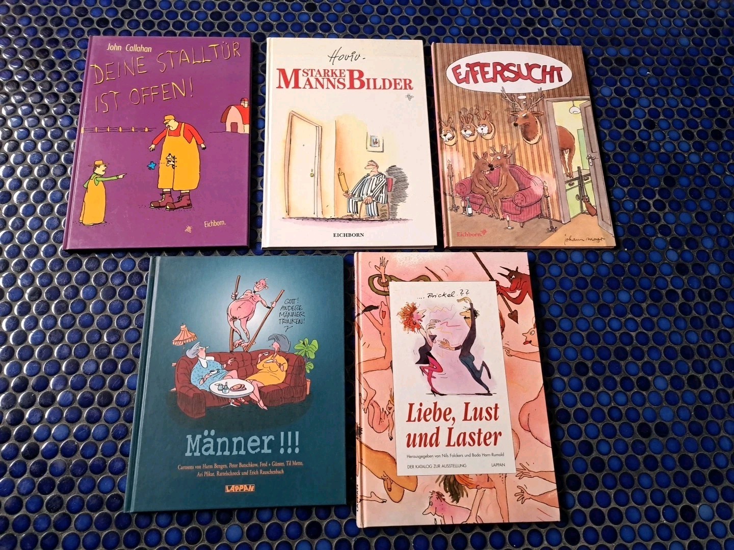 5x Copertine Rigide Cartoni Animati e Fumetti per Adulti ☆ Eichborn/Lappan ☆ Condizione 1