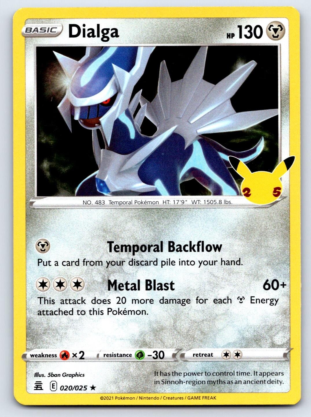 Dialga 020/025 Pokemon Holo Celebrazioni Rare