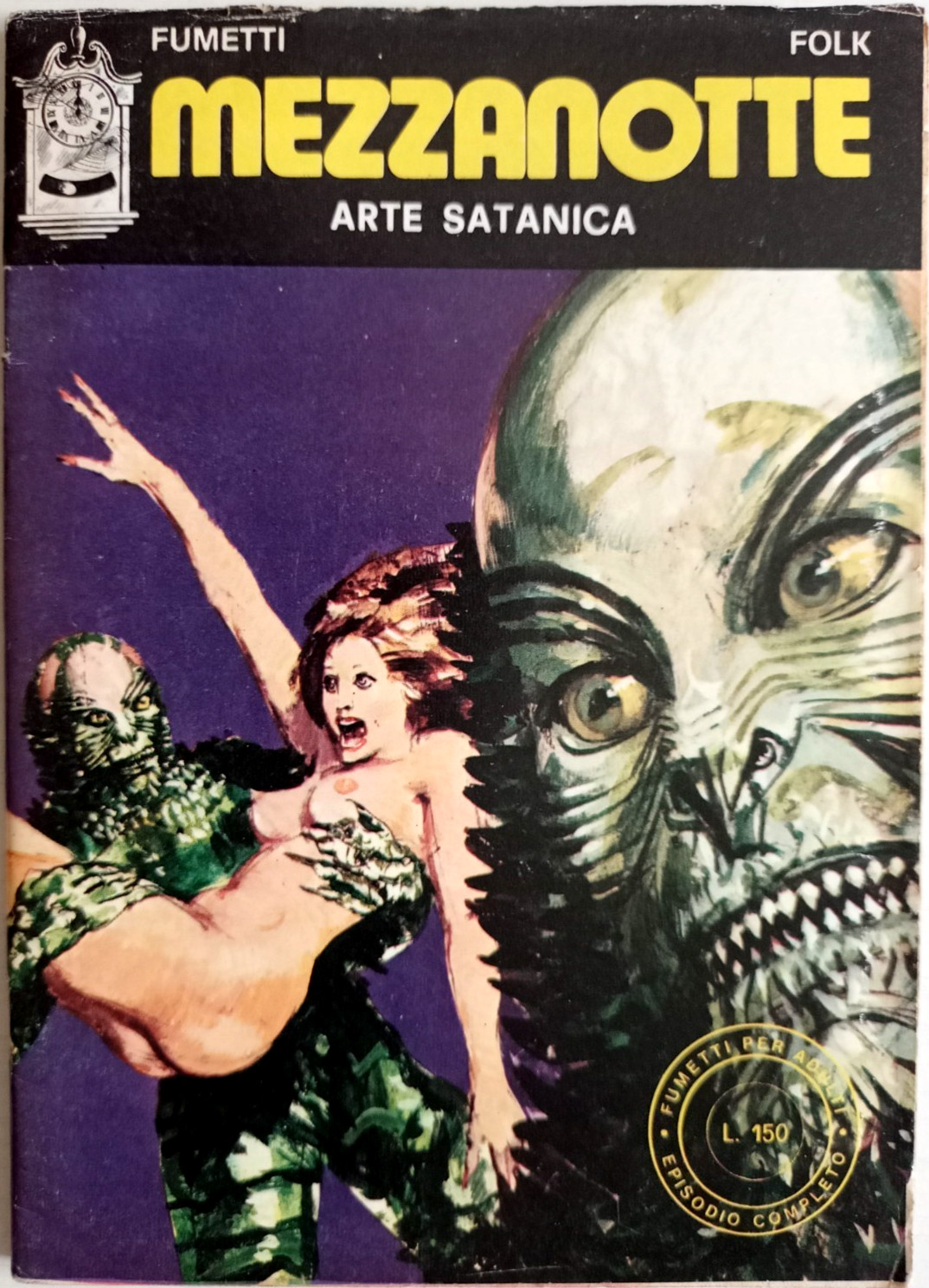 MEZZANOTTE FUMETTI FOLK ED.EDIFUMETTO 1975 N°3 SPILLATO- H