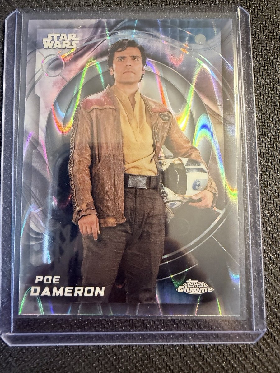 2026 Topps Chrome Star Wars rifrattore Raywave #38 Poe Dameron