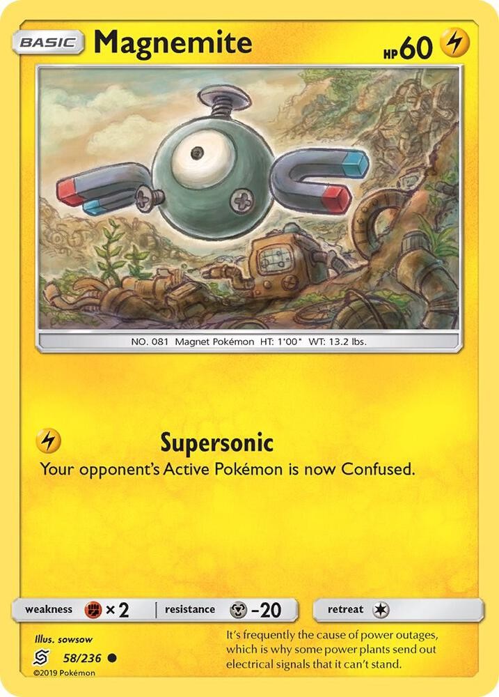 Magnemite #58/236 Sm - Unified Minds Pokemon comune TCG LP