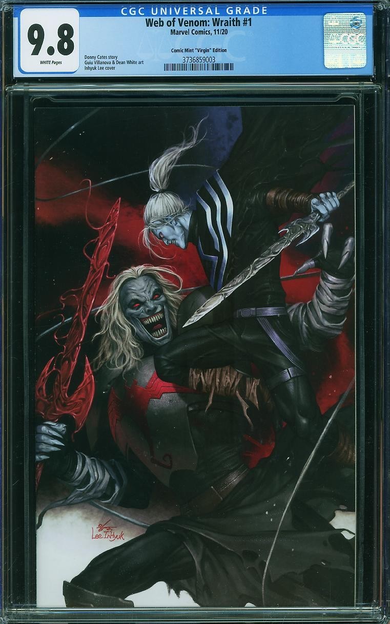 Web of Venom Wraith 1 CGC 9,8 NM-MT WP fumetto come nuovo Virgin Inhyuk Lee 2020