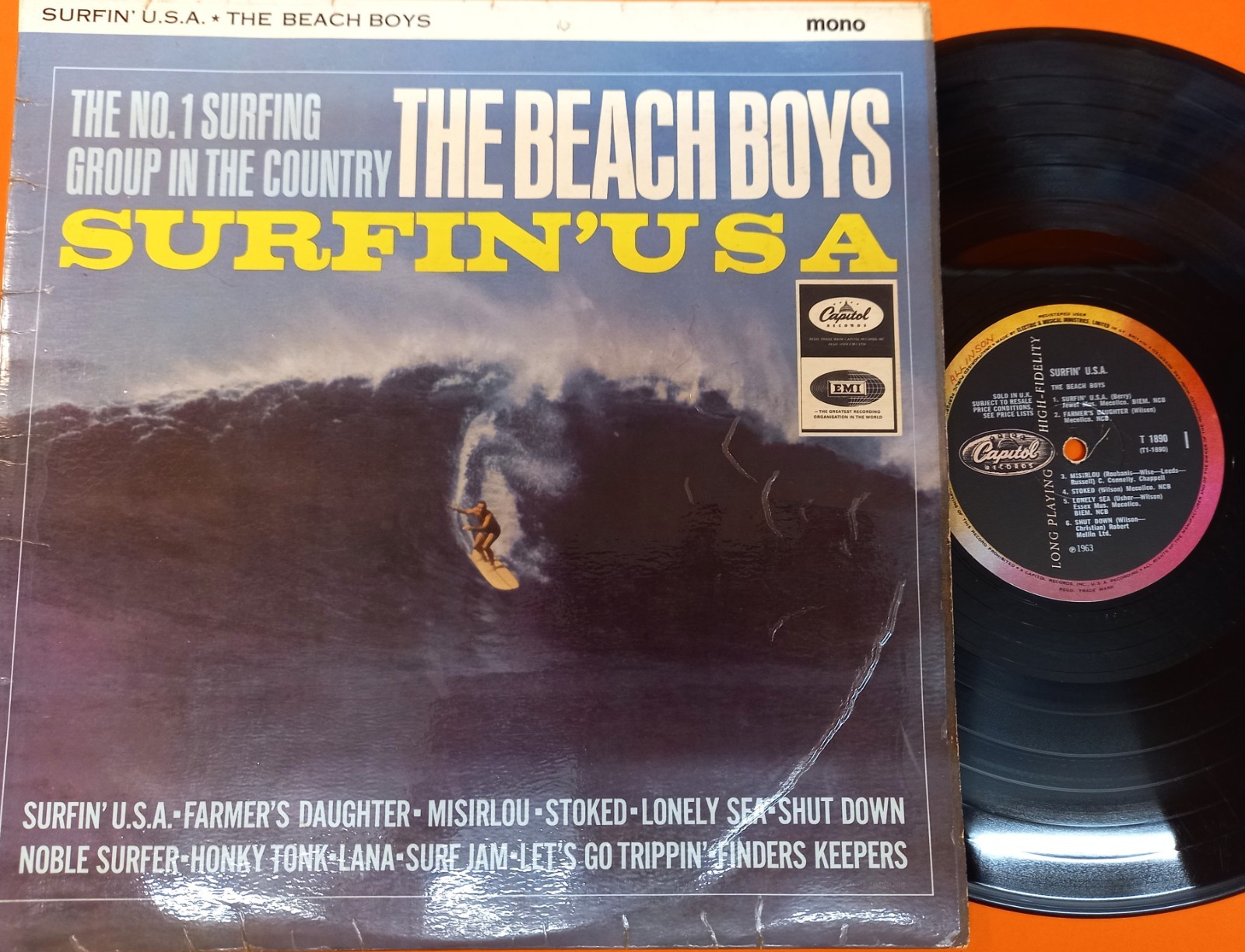 The Beach Boys - Surfin' USA LP 1965 1st UK Pressing Mono Capitol T 1890