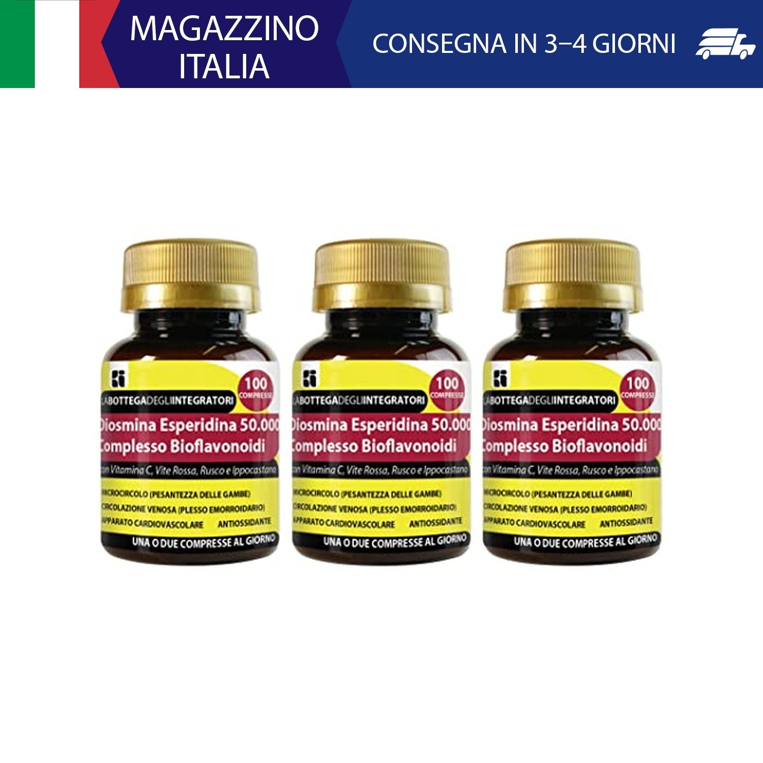 Diosmina Esperidina Complesso Bioflavonoidi 300 Compresse con Vitamina C, Vite O