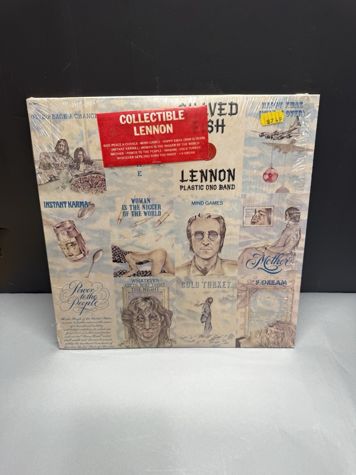 JOHN LENNON "SHAVED FISH" (HITS) APPLE EMI RECORDS VINYL LP STILL IN SHRINK VG+