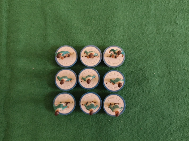 Subbuteo 9 miniature replica basi LL base azzurra inner bianco