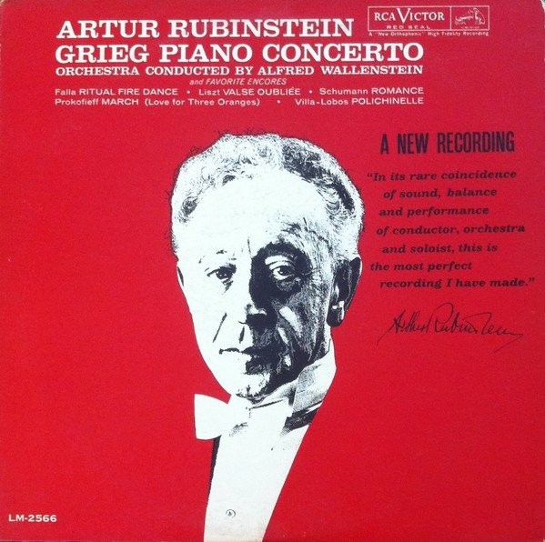Arthur Rubinstein, Edvard Grieg, Alfred Wallenstein, Grieg Piano Concerto and Fa