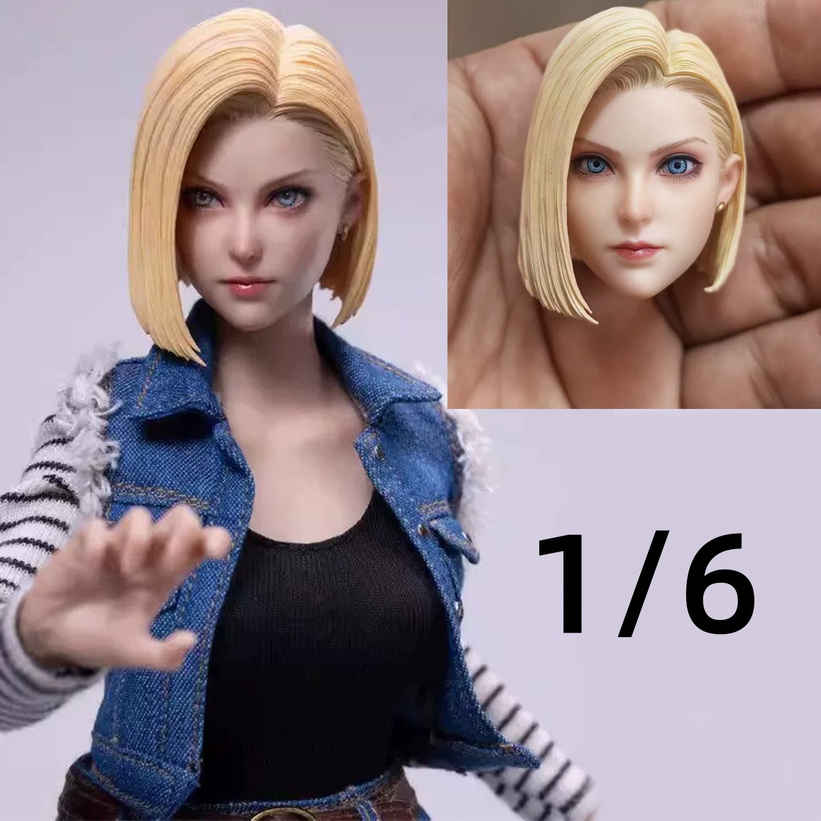 1/6 Female Head Sculpt Moveable Eyes For 12'' Gilly PH Worldbox PALE Body Toy