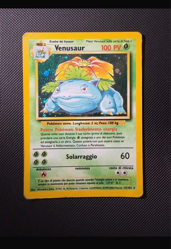 Carta Pokemon Venusaur 15/102 Set Base Italiano