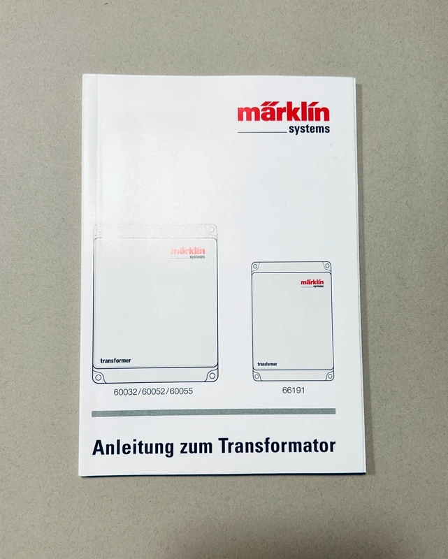 Manuale Märklin trasformatore 60033 60052 60055 66191