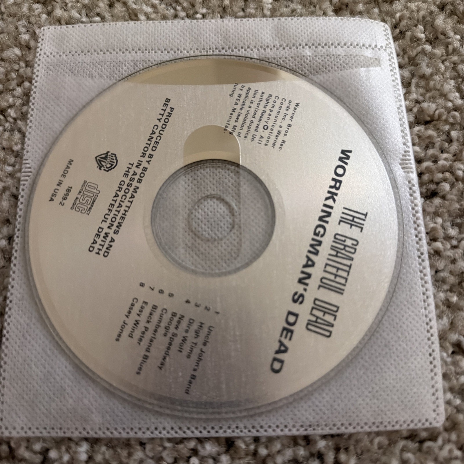 Grateful Dead - Workingman's Dead CD  DISK ONLY!!
