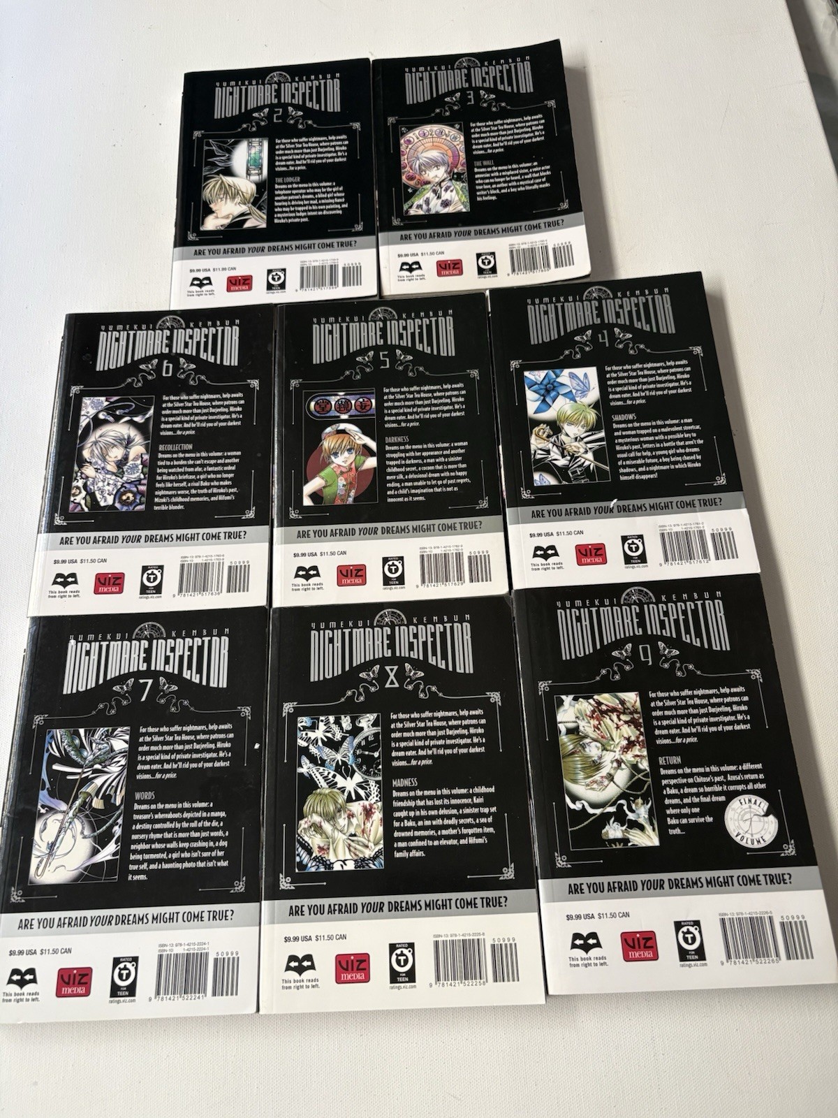 NIGHTMARE INSPECTOR - Yumekui Kenbun - Manga Inglese VOL. 2-9 prime stampe