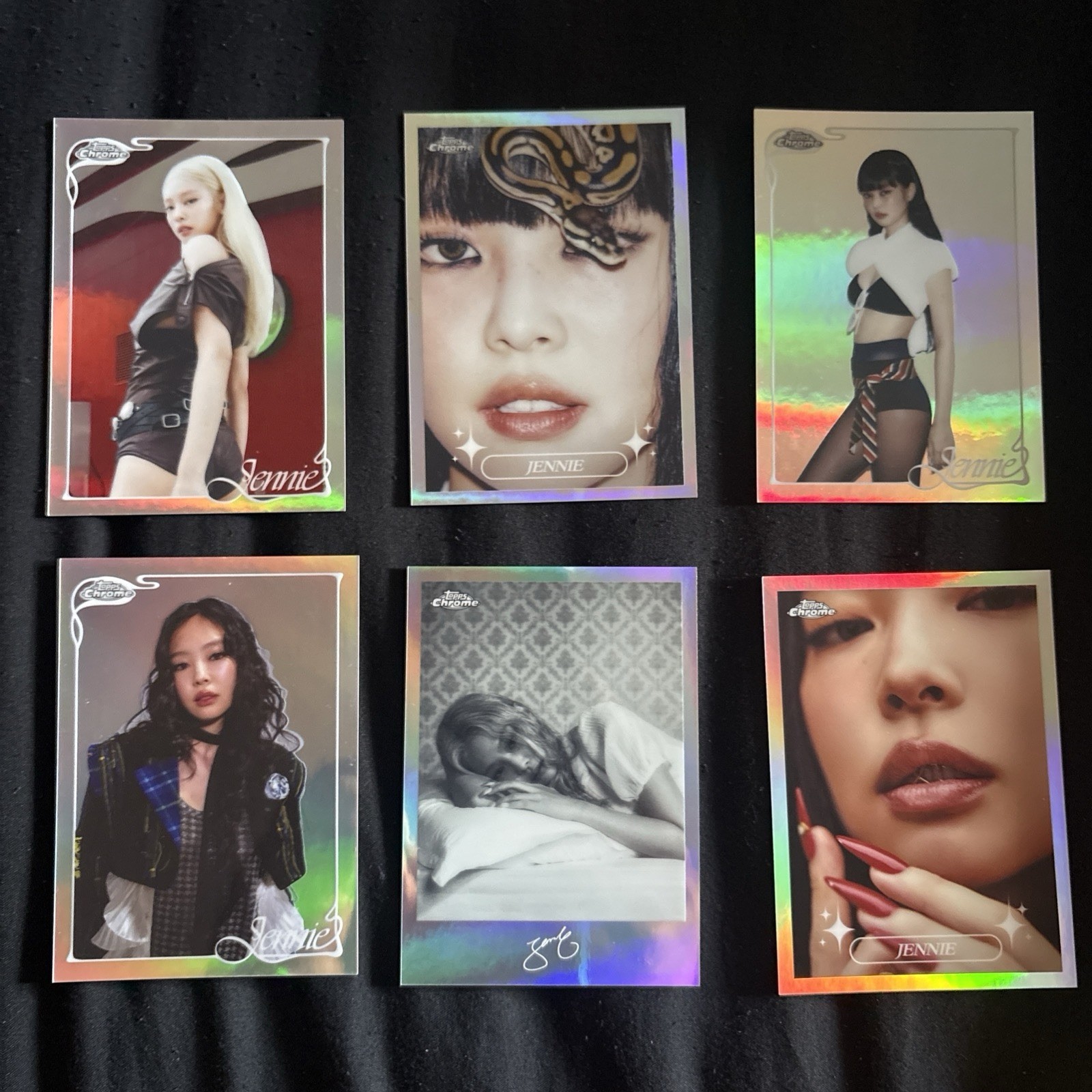 2026 Topps Chrome x JENNIE - Lotto di 6 carte rifrattore