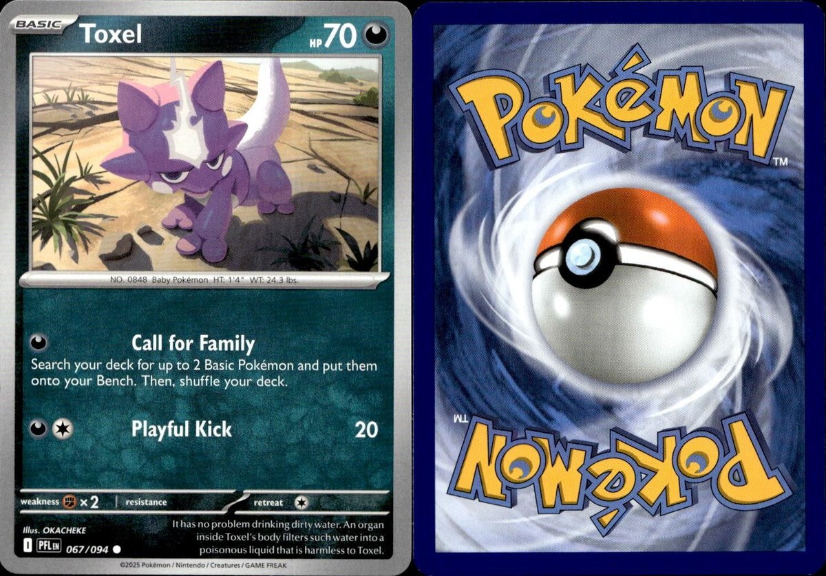 Toxel 067/094 Common Phantasmal Flames Pokemon Heavily Played