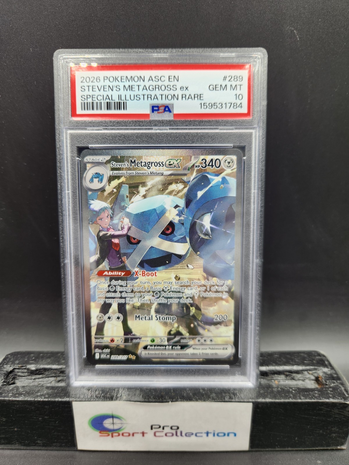 2026 POKEMON ASC EN-ASCENDED HEROES #289 STEVEN'S METAGROSS EX SIR PSA 10
