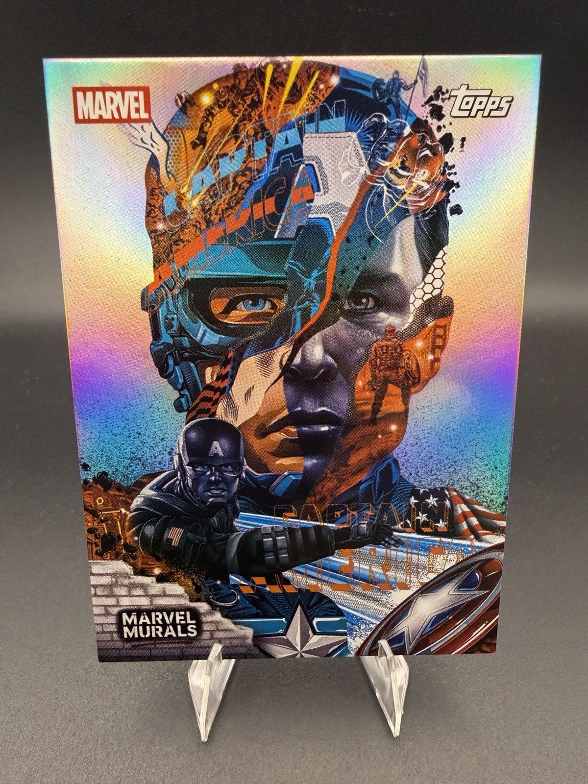 Custodia murales 2026 Topps Marvel Neon Capitan America Hit MU-4 Tristan Eaton SP SSP