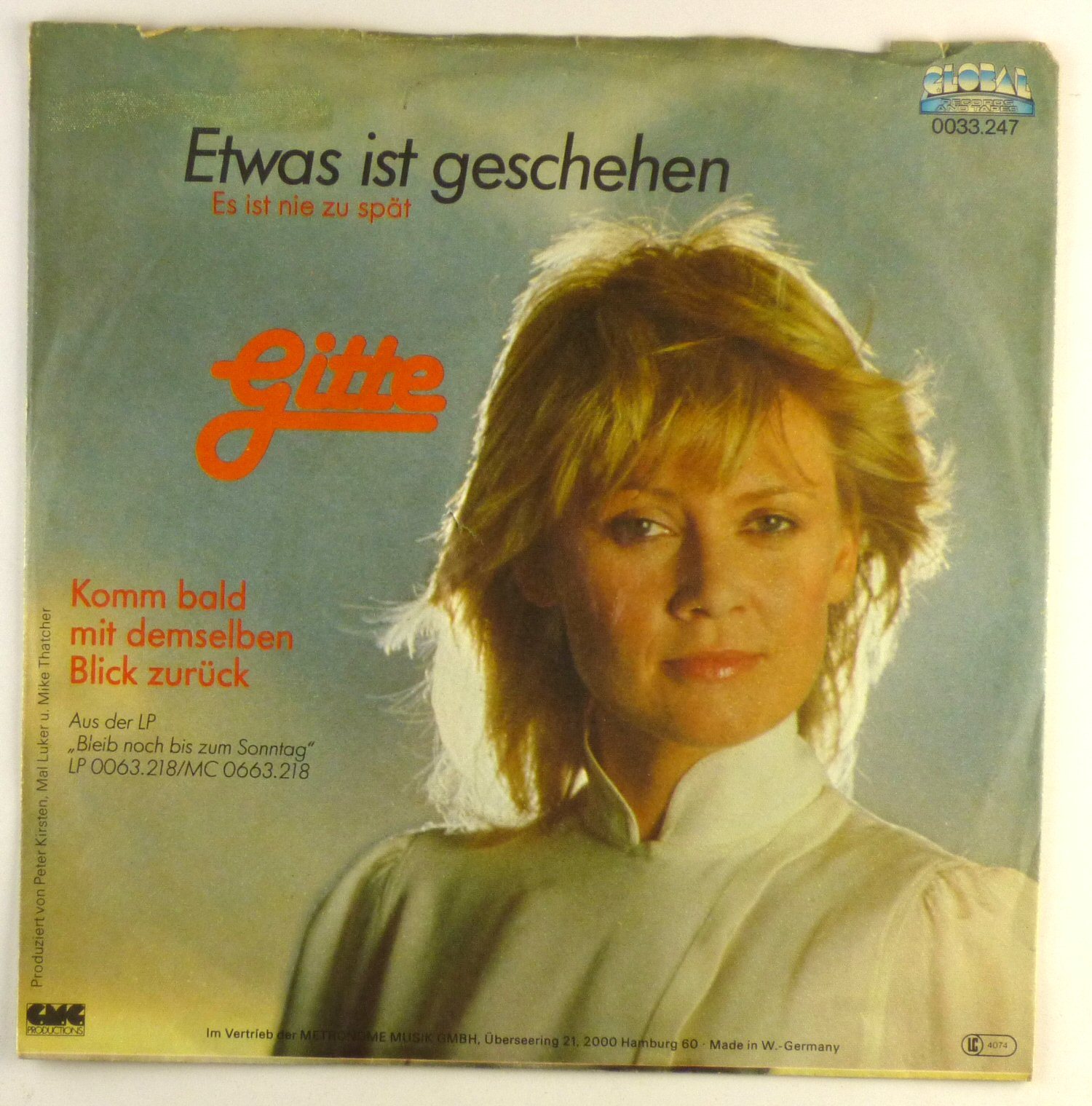 7" Singolo - Gitte - Qualcosa È Successo (Non È Mai Troppo Tardi) - S1286