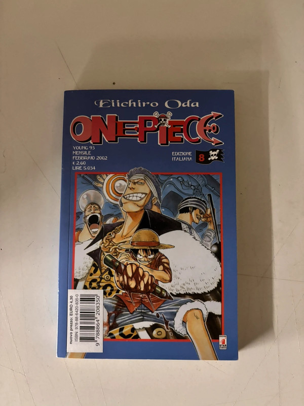 One piece numero 8 blu