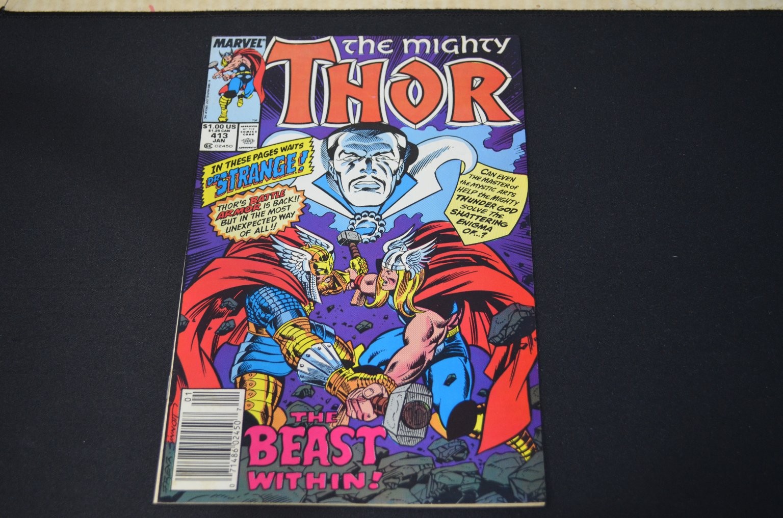 The Mighty Thor #413 Ron Frenz Marvel Comics 1989 Beta Ray Bill Dr Strange ottime condizioni+