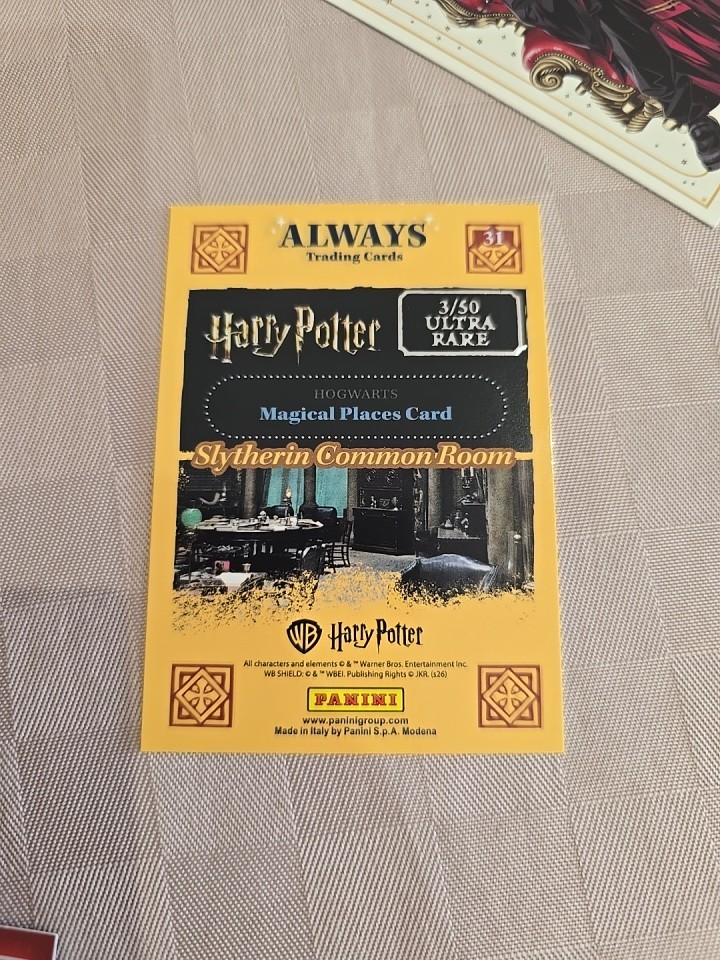 Panini Harry Potter ALWAYS Trading Cards Slytherin Common Room #31 Ultra Rare