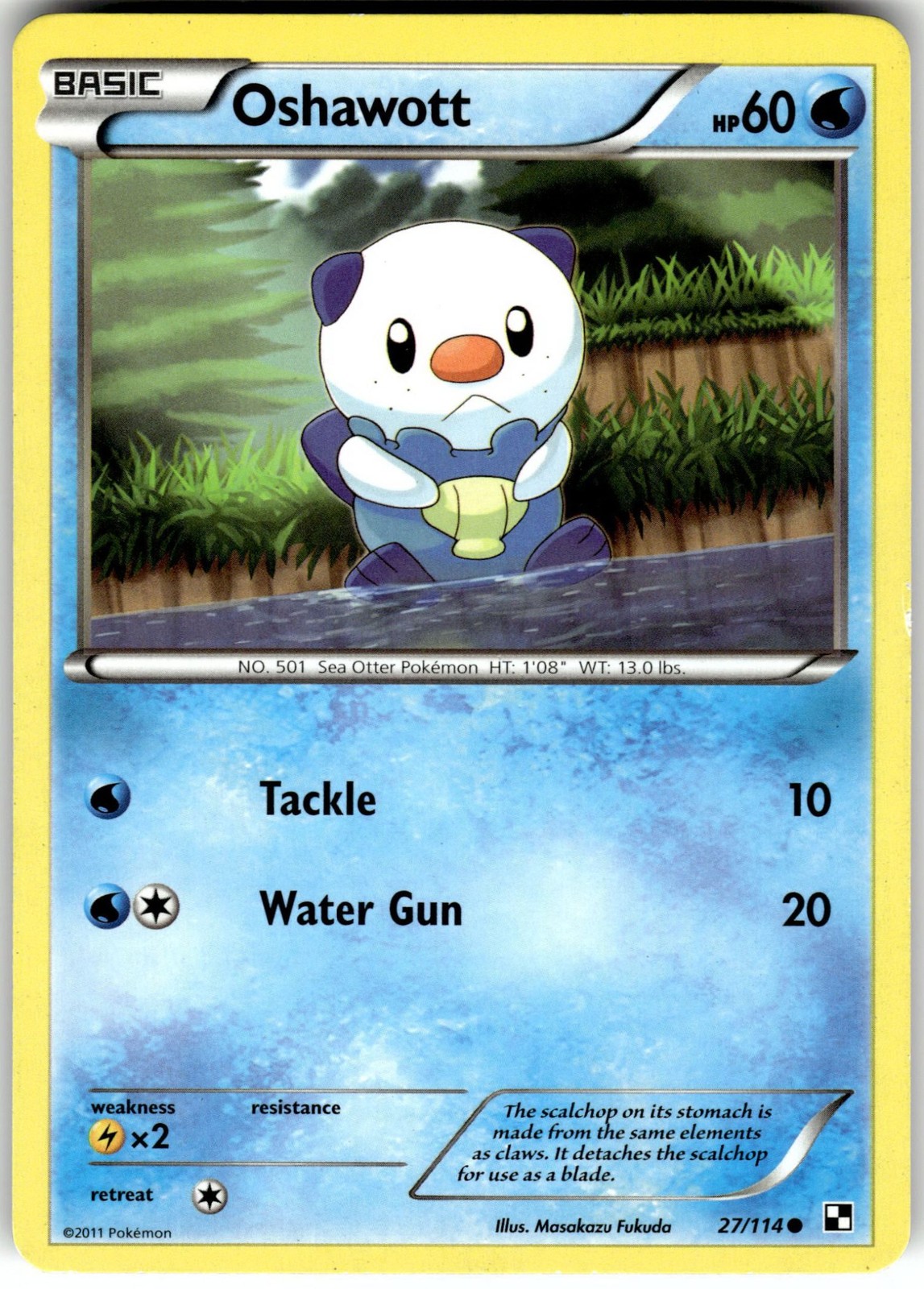 Pokemon Oshawott (27) Black and White 27/114 Moderately Played