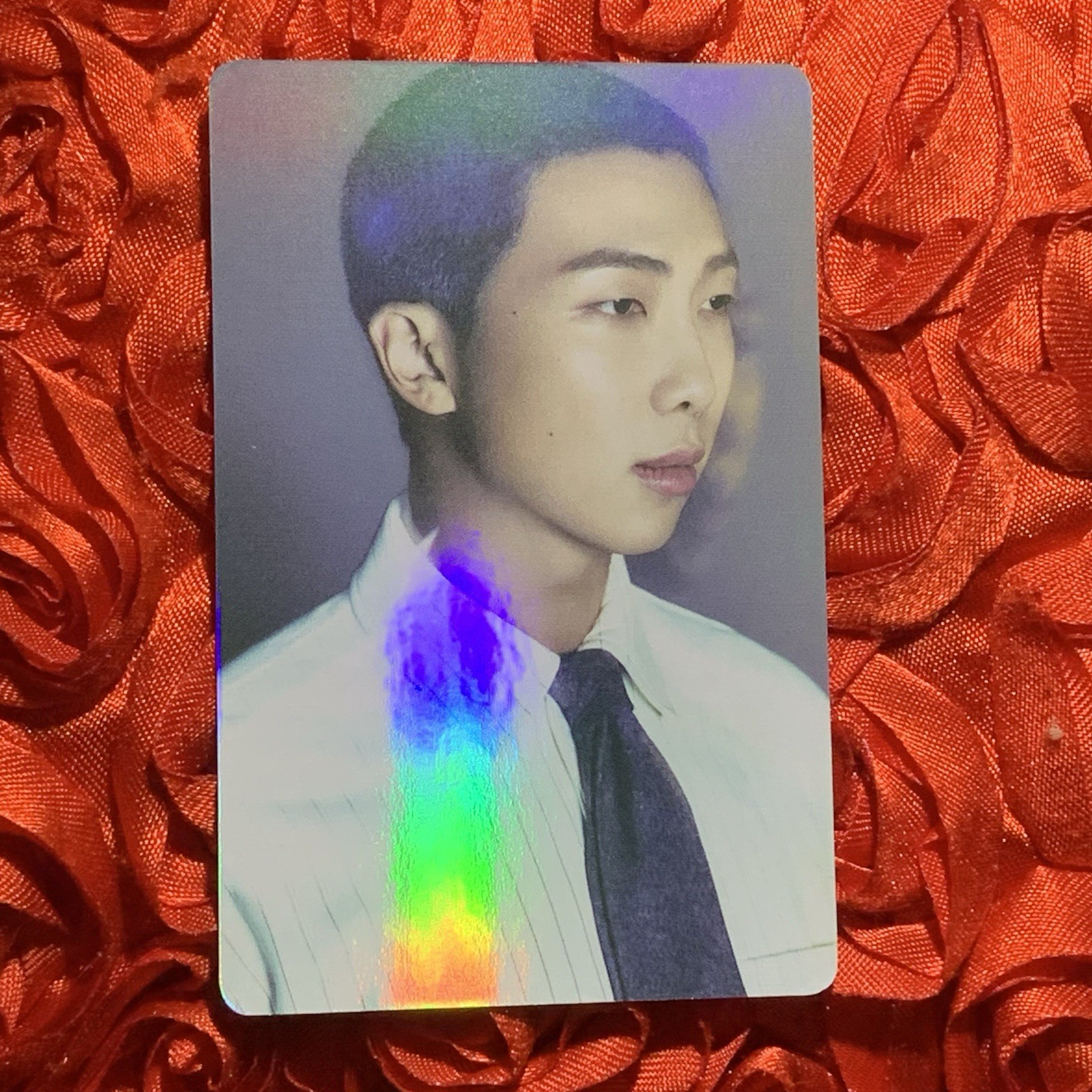 RM BTS King K POP Boy Photo Idol Holo Card Blue Solo