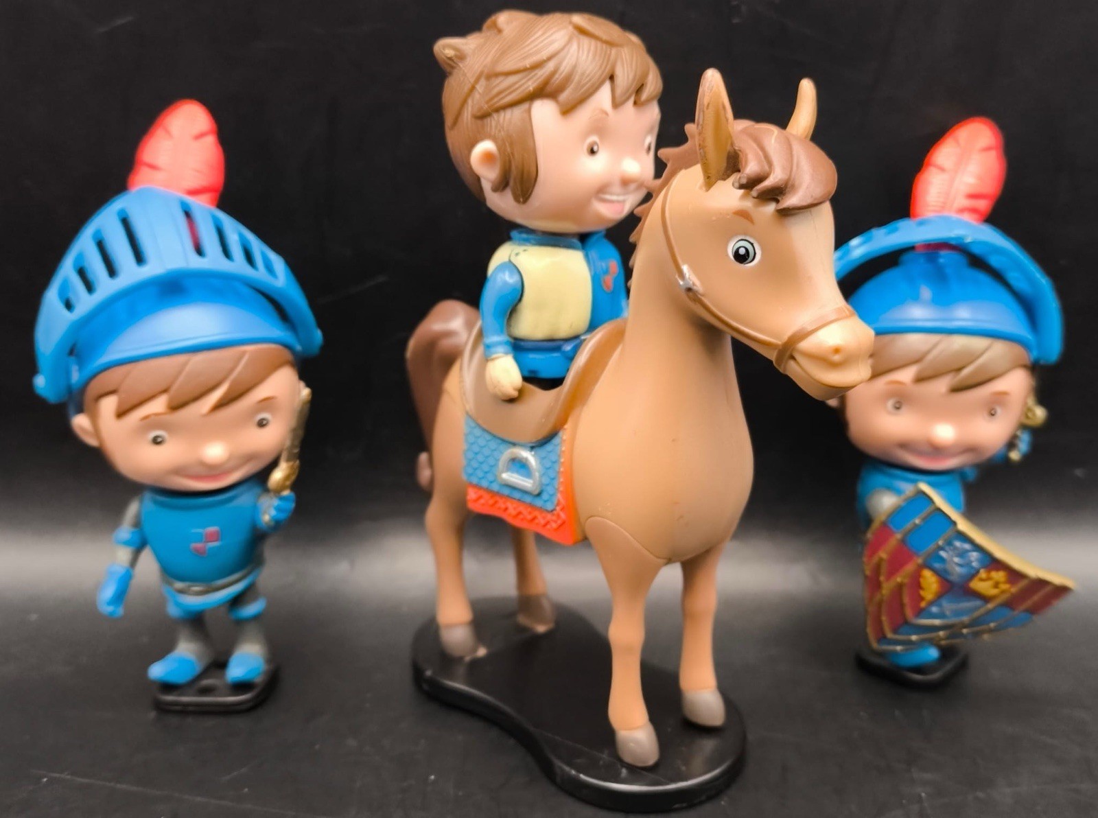 Mike the Knight Figures Bundle x3 Galahad Horse Sword Shield 2012 CBeebies