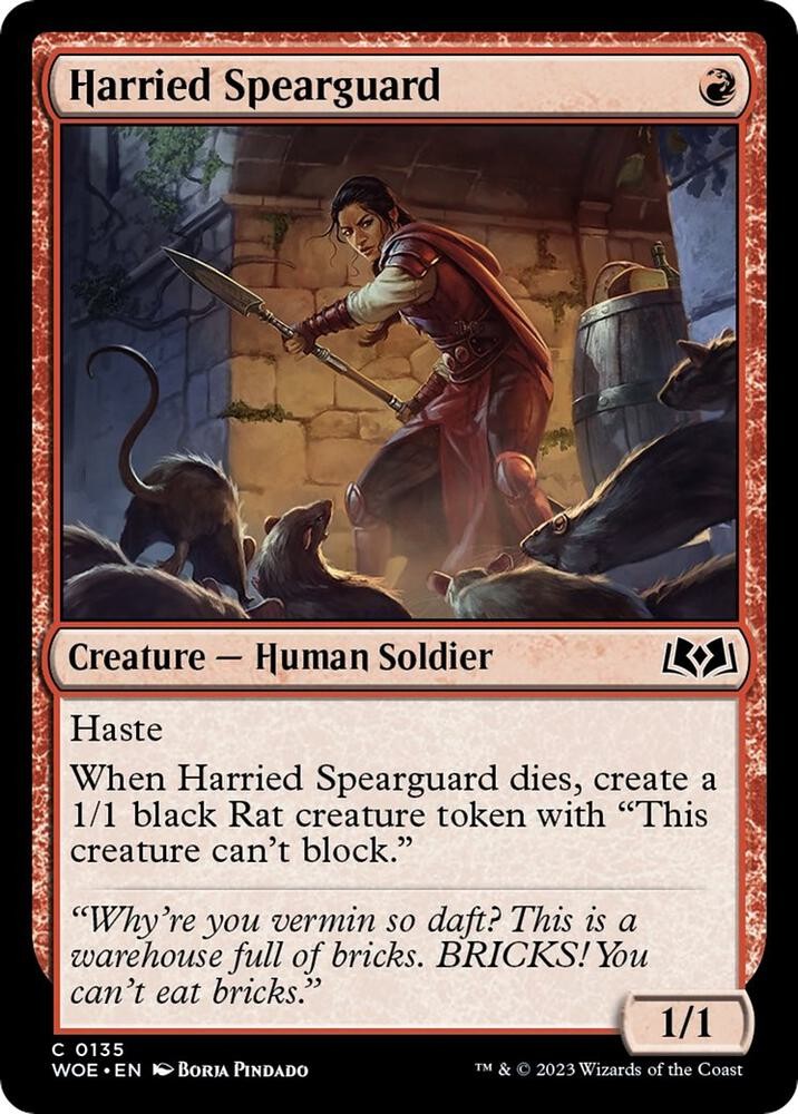Harried Spearguard 135 Common Wilds of Eldraine Magic: The Gathering Foil LP