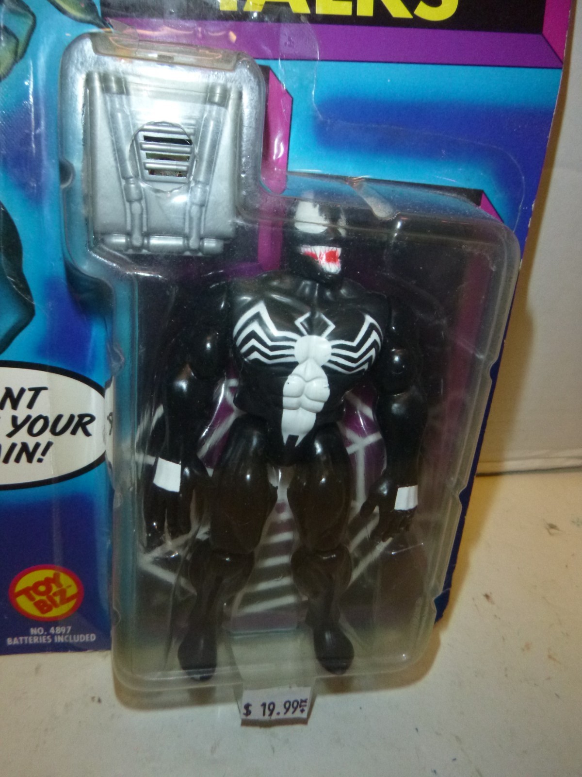 NEW 5" talking Venom (MOC)  Marvel Super Heroes (1991) ToyBiz Spider Man