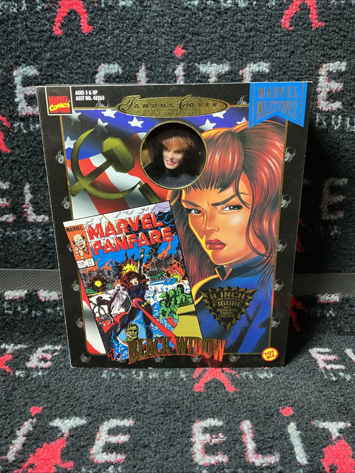 Toy Biz Marvel Famous Cover Series Modellino Vedova Nera 8" NUOVO 1998
