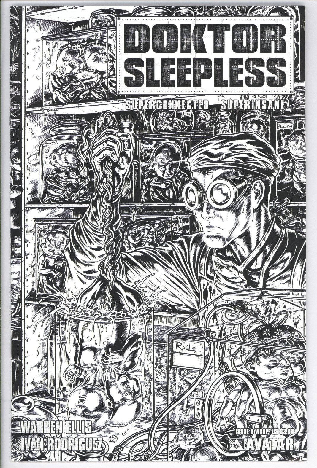 Doktor Sleepless #8B bianco e nero avvolgente 2008 quasi nuovo/MT 9,8