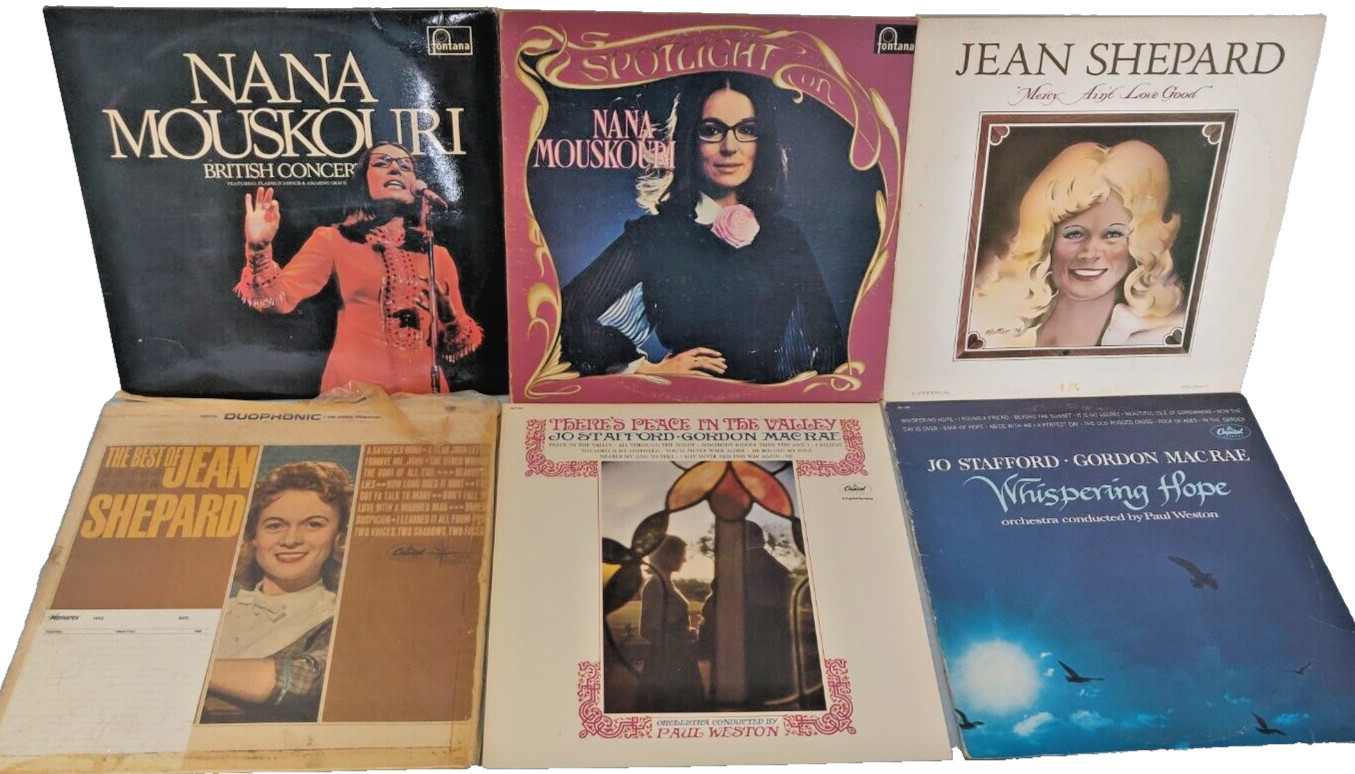 Female Artists Oldies 6 Vinyl Albums Nana Mouskouri Jo Stafford Jean Shepard