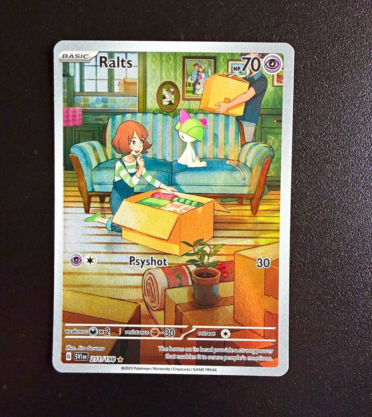 Pokémon TCG Ralts 211/198 Scarlet & Violet Illustration Rare Holo Mint